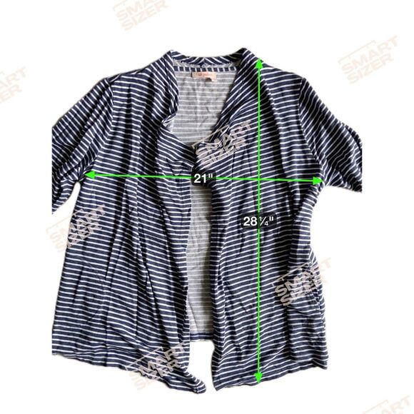 Fresh Produce Womens Open Front Cardigan Size 2X Blue Stripe Lightweight Coastal - Picture 7 of 10